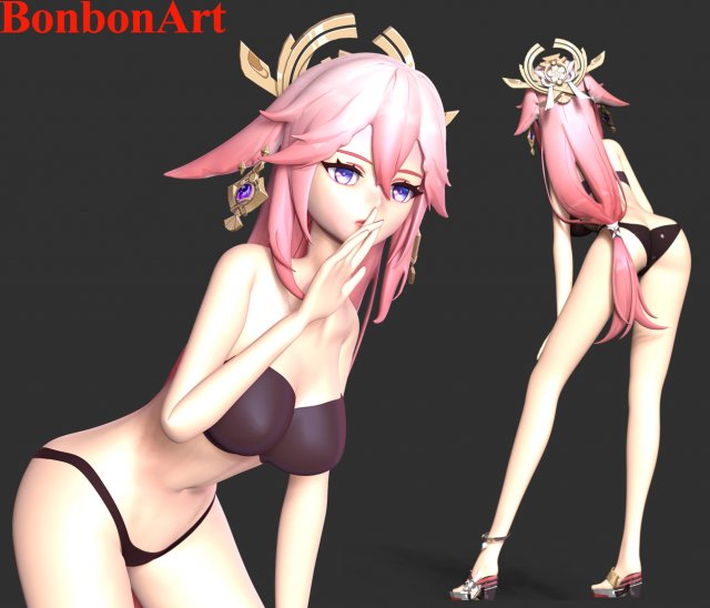 Yae Miko Genshin Impact 3d Print Model In Figurines 3dexport 0852