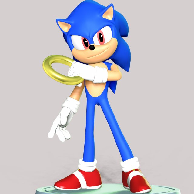 The Sonic Fanart 3D Принт Модель .c4d .max .obj .3ds .fbx .stl .blend 