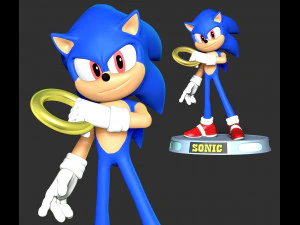 The Sonic Fanart 3D Print Model