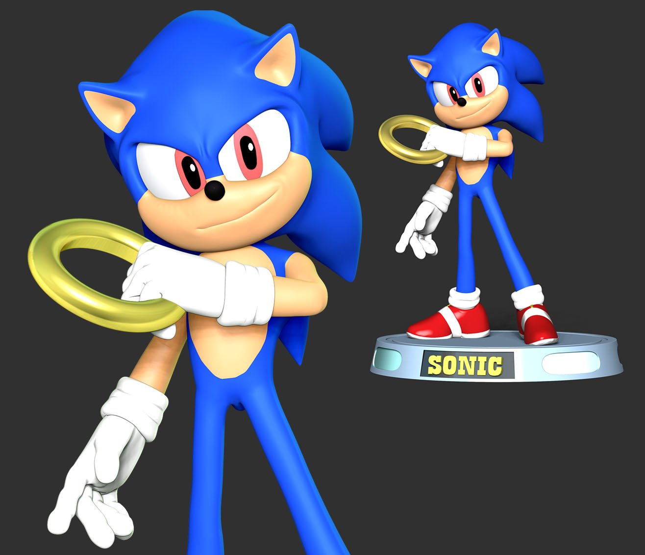 Modern Sonic model from: Sonic Speed Simulator - Download Free 3D