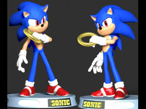 The Sonic Fanart 3D Print Model