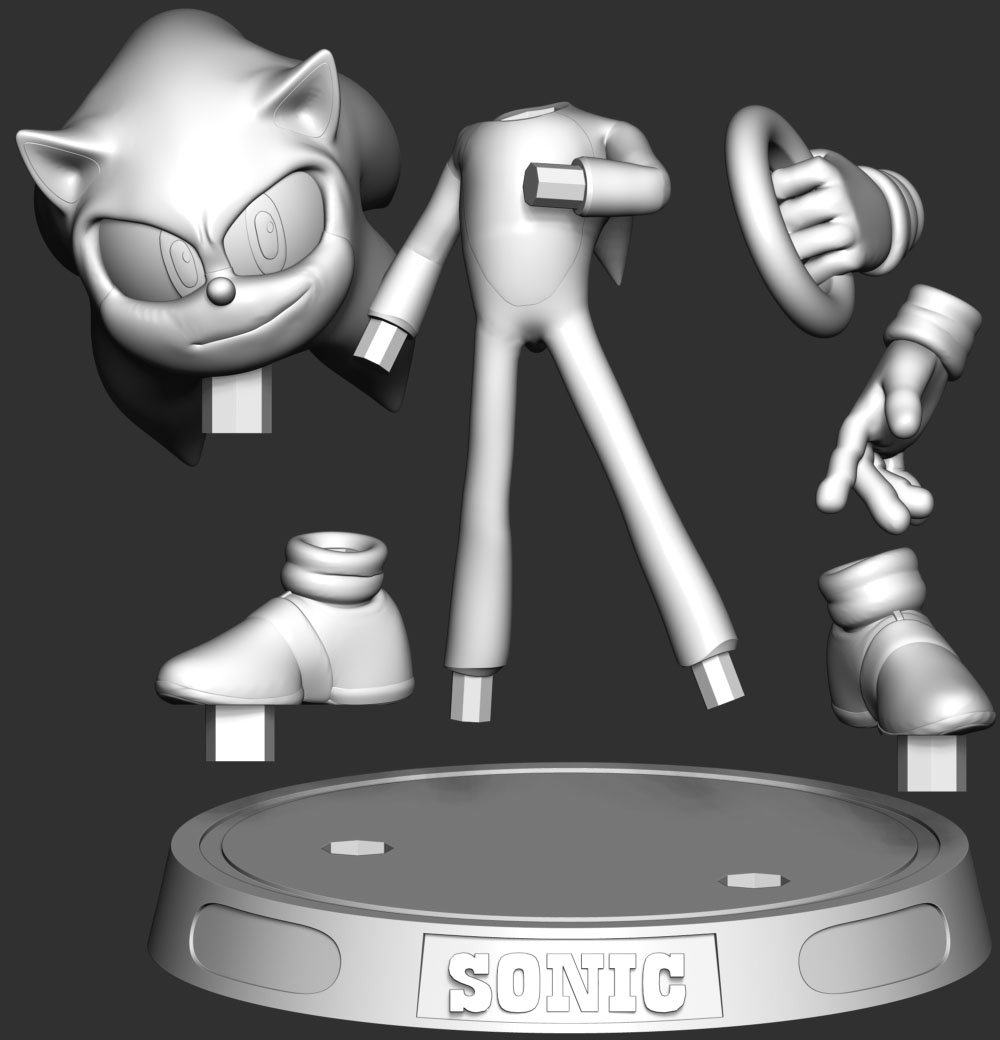 Super Sonic Fanart 3D Print Model in Figurines 3DExport