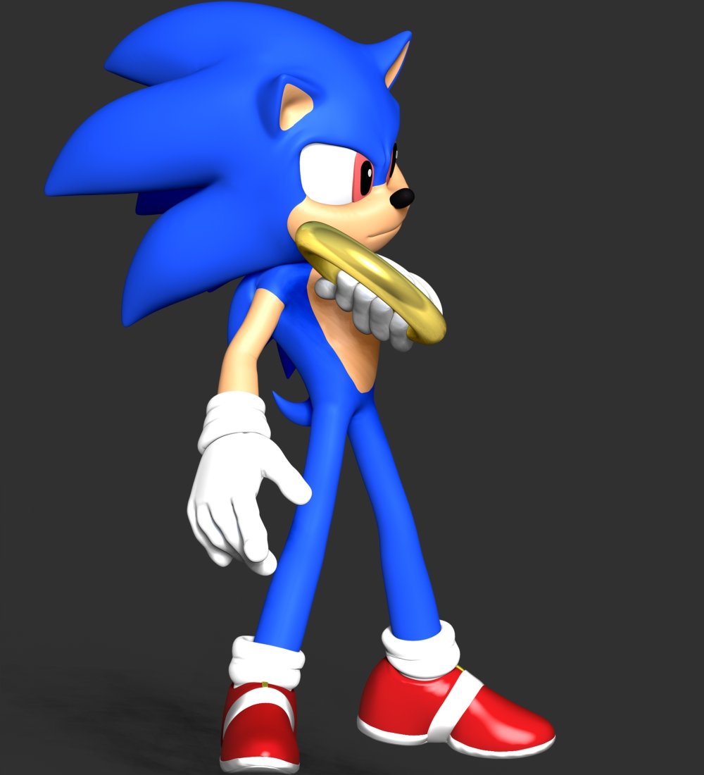 The Sonic Fanart 3D Print Model in Figurines 3DExport