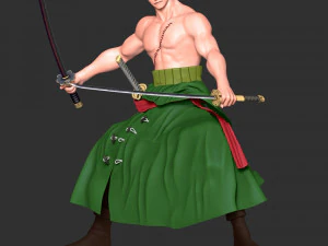 Roronoa Zoro Fanart 3D Print Model