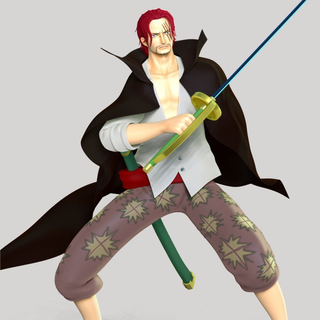 One Piece - Shanks 3D Принт Модель .c4d .max .obj .3ds .fbx .stl .blend 