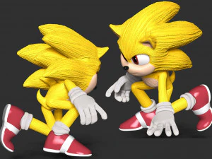 Super Sonic Fanart 3D Print Model