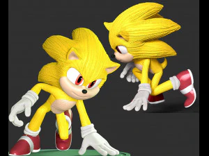 Super Sonic Fanart 3D Print Model