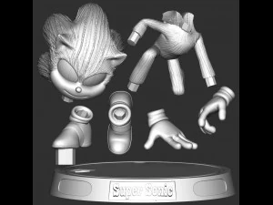 Super Sonic Fanart 3D Print Model