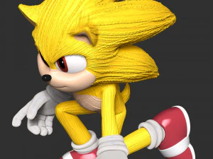 Super Sonic Fanart 3D Print Model