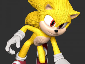 Super Sonic Fanart 3D Print Model