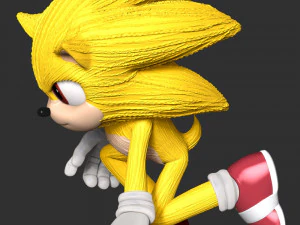 Super Sonic Fanart 3D Print Model