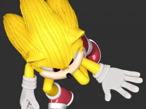 Super Sonic Fanart 3D Print Model