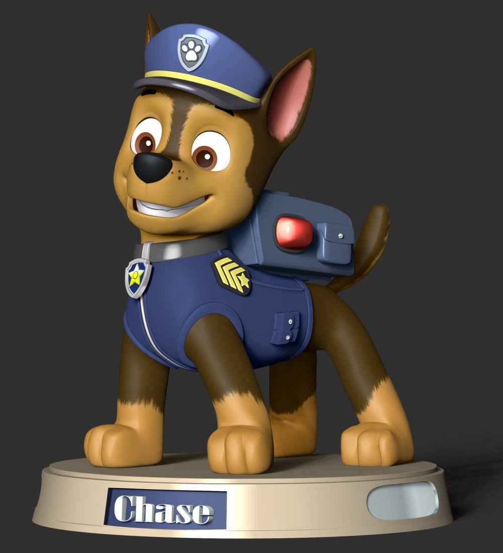 Paw Patrol Chase Auto Ersatz Chip - Car Chip by Andy D, Download free STL  model