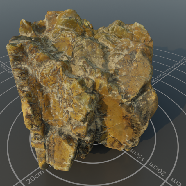 Photoscanned rock 14 3D Model .c4d .max .obj .3ds .fbx .stl .blend 