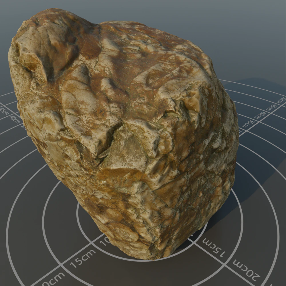 Photoscanned rock 3 3D Model .c4d .max .obj .3ds .fbx .stl .blend 