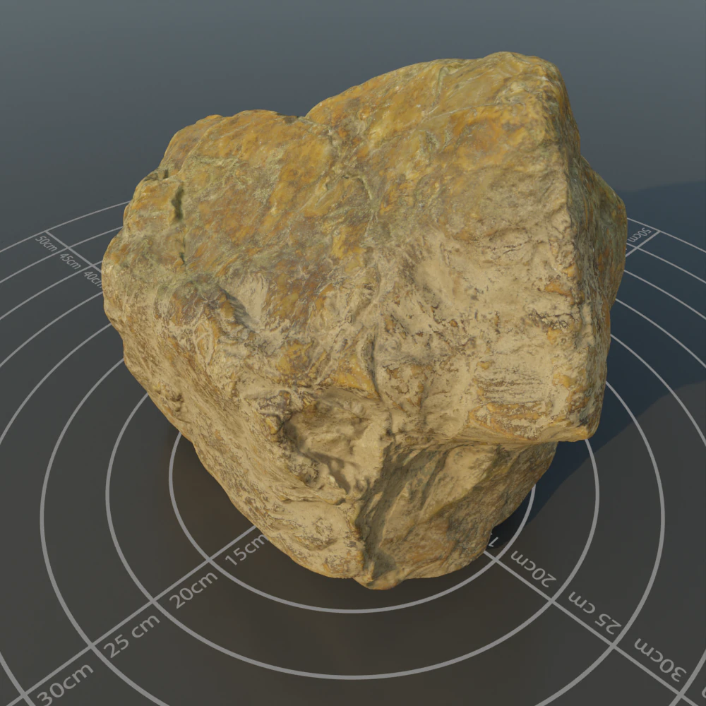 Photoscanned rock 15 3D Model .c4d .max .obj .3ds .fbx .stl .blend 