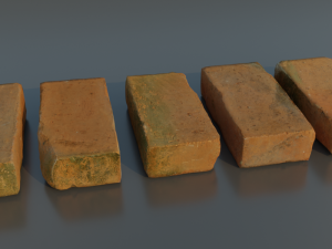 Photoscanned BrickRedMoss Collection 3D Model
