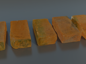 Photoscanned BrickRedMoss Collection 3D Model