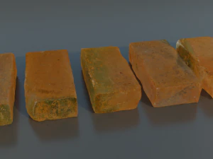 Photoscanned BrickRedMoss Collection 3D Model