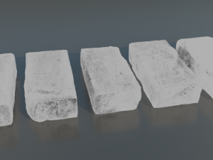 Photoscanned BrickRedMoss Collection 3D Model
