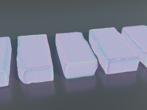 Photoscanned BrickRedMoss Collection 3D Model