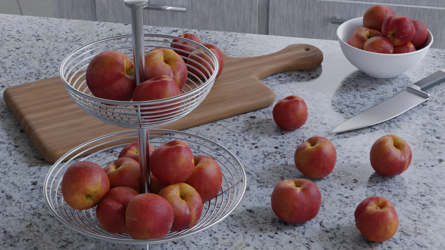 Photoscanned Peach Vol 1 3D Model .c4d .max .obj .3ds .fbx .stl .blend