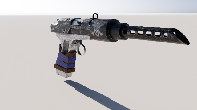 Post-apocalyptic pistol 3D 모델 .c4d .max .obj .3ds .fbx .stl .blend 