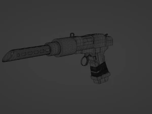 Post-apocalyptic pistol 3D Model