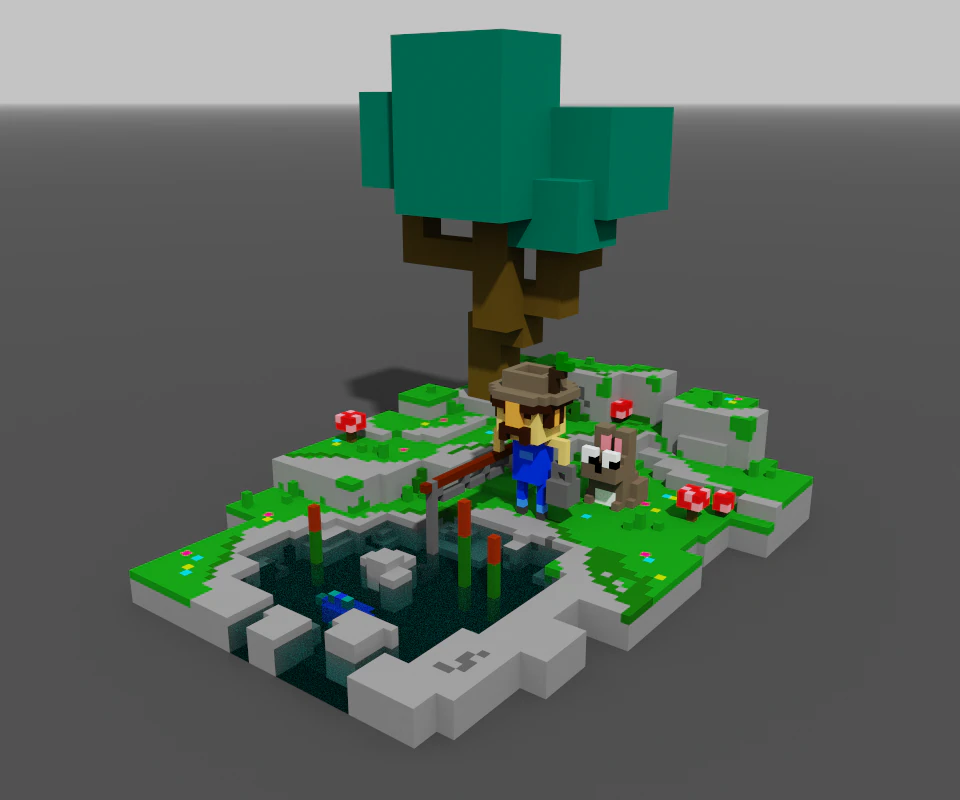 Fishing 3D Model .c4d .max .obj .3ds .fbx .stl .blend 