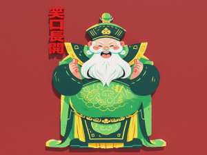 Modern Fu Lu Shou New Year painting mascot Spring Festival objects congratulations on wealth 3D 모델