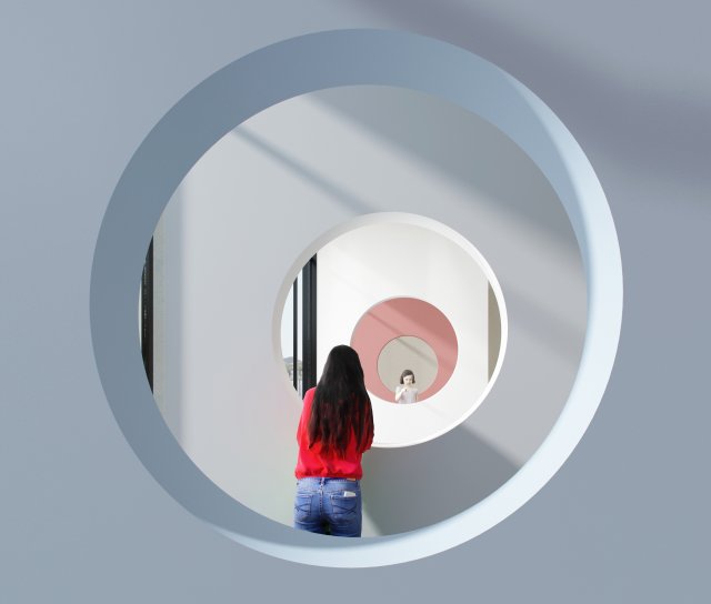 Modern Geometric Landscape Arched Exhibition Hall Gradual Circular Landscape Small Exhibition Hall 3D-Modell .c4d .max .obj .3ds .fbx .stl .blend 