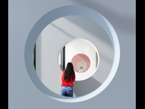 Modern Geometric Landscape Arched Exhibition Hall Gradual Circular Landscape Small Exhibition Hall 3D 模型