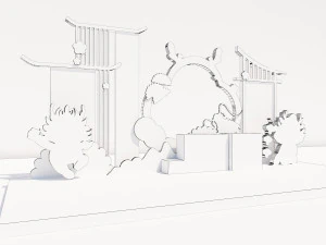 New Year Show Dragon Year Show Card Punching Frame China-Chic Layout DP Point Shopping 3D Model