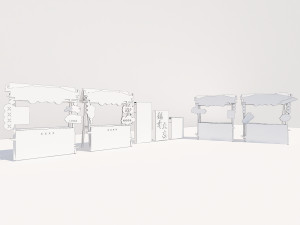 New Year Market Chinatown Element Flower Market Stall Dragon Year Market China-Chic Spring Festival 3D-Modell