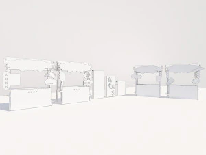 New Year Market Chinatown Element Flower Market Stall Dragon Year Market China-Chic Spring Festival 3D Model