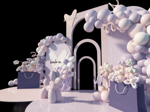 Balloon Party Event Decoration Birthday Party Decoration Balloon Art Installation Balloon Dog Modello 3D