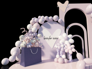 Balloon Party Event Decoration Birthday Party Decoration Balloon Art Installation Balloon Dog Modello 3D