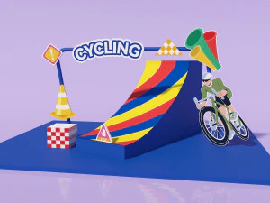 自転車レース 美しさのレーストラック 美しさのレーストラック スケッチ イベント エクステリア 組み合わせ 自転車レース 3Dモデル