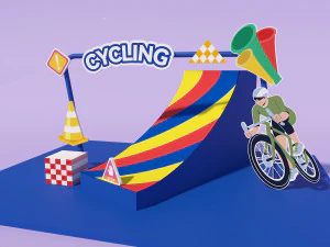 Bicycle race beauty race track beauty race track sketches event exterior combinations cycling race 3D Model