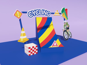 Bicycle race beauty race track beauty race track sketches event exterior combinations cycling race 3D Model