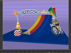 Bicycle race beauty race track beauty race track sketches event exterior combinations cycling race 3D Model