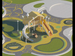 Childrens paradise Forest theme Mushroom sculpture 3D Model