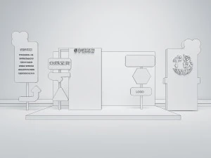 Retro Hong Kong style signage booth commercial layout commercial display 3D Model