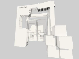 Retro Little Overlord Game Hall Commercial Display Doll Machine Retro Childlike Digital Market Booth 3D Model