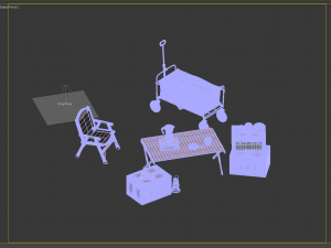 Modern outdoor camping facilities Camping chair combination Storage Box camper trailer Modelo 3D