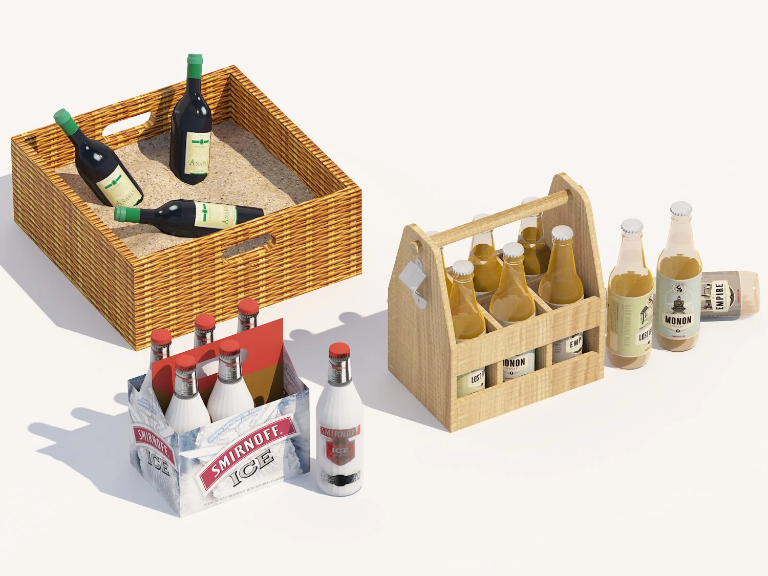 Soda beer storage basket Cola storage box Wine box 3D Model .c4d .max .obj .3ds .fbx .stl .blend 