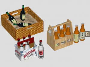 Soda beer storage basket Cola storage box Wine box 3D Model