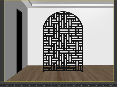 Tela vintage francesa de prateleira de entrada de meados do s&eacute;culo Modelo 3D