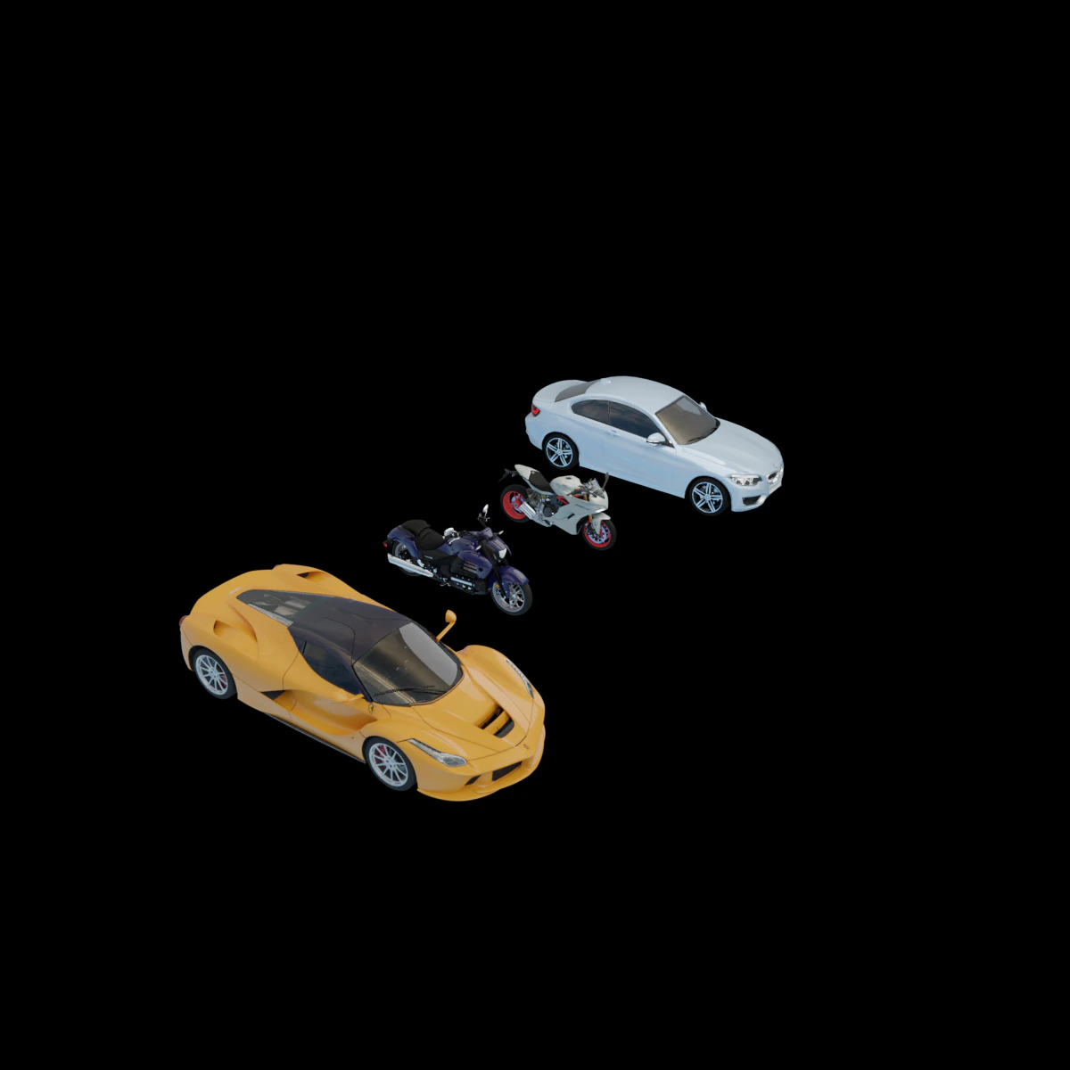 Ducaty Valyrie LaFerrari BM 3D Model .c4d .max .obj .3ds .fbx .stl .blend 