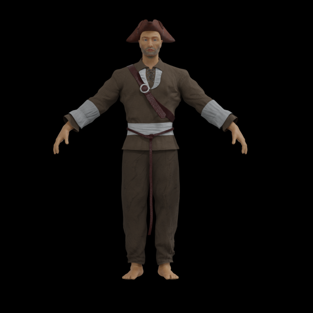 5Dollar Store Pirate 3D Модель .c4d .max .obj .3ds .fbx .stl .blend 